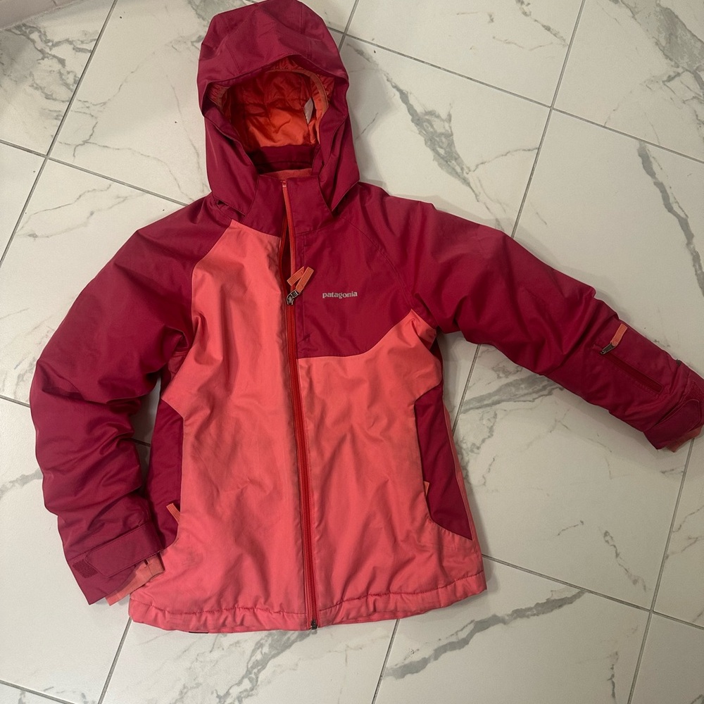 Patagonia Girls' Pink & Coral Hooded Raincoat